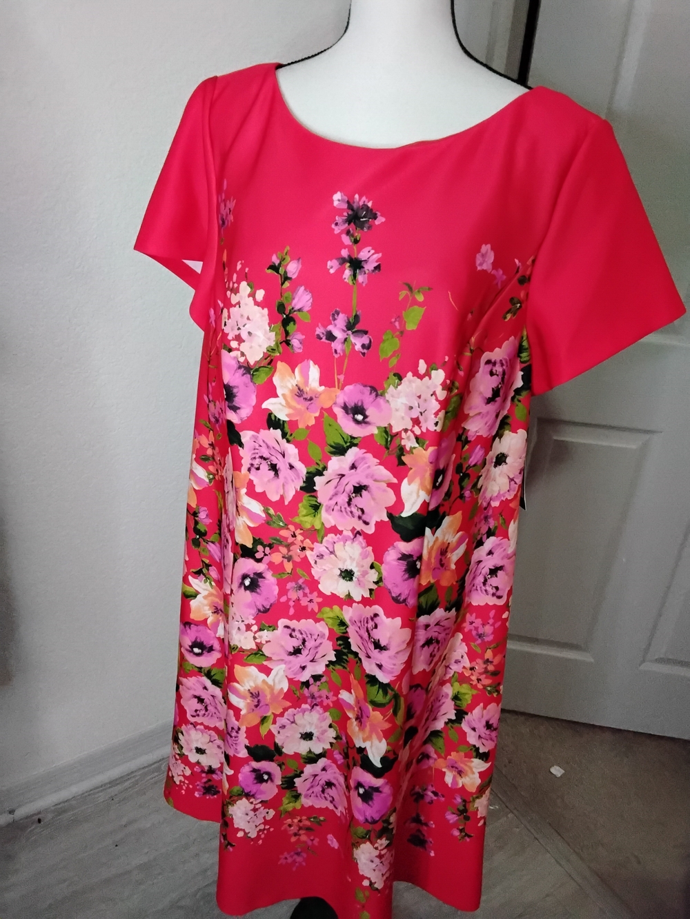 Jessica Howard Hot Pink Floral Midi Dress